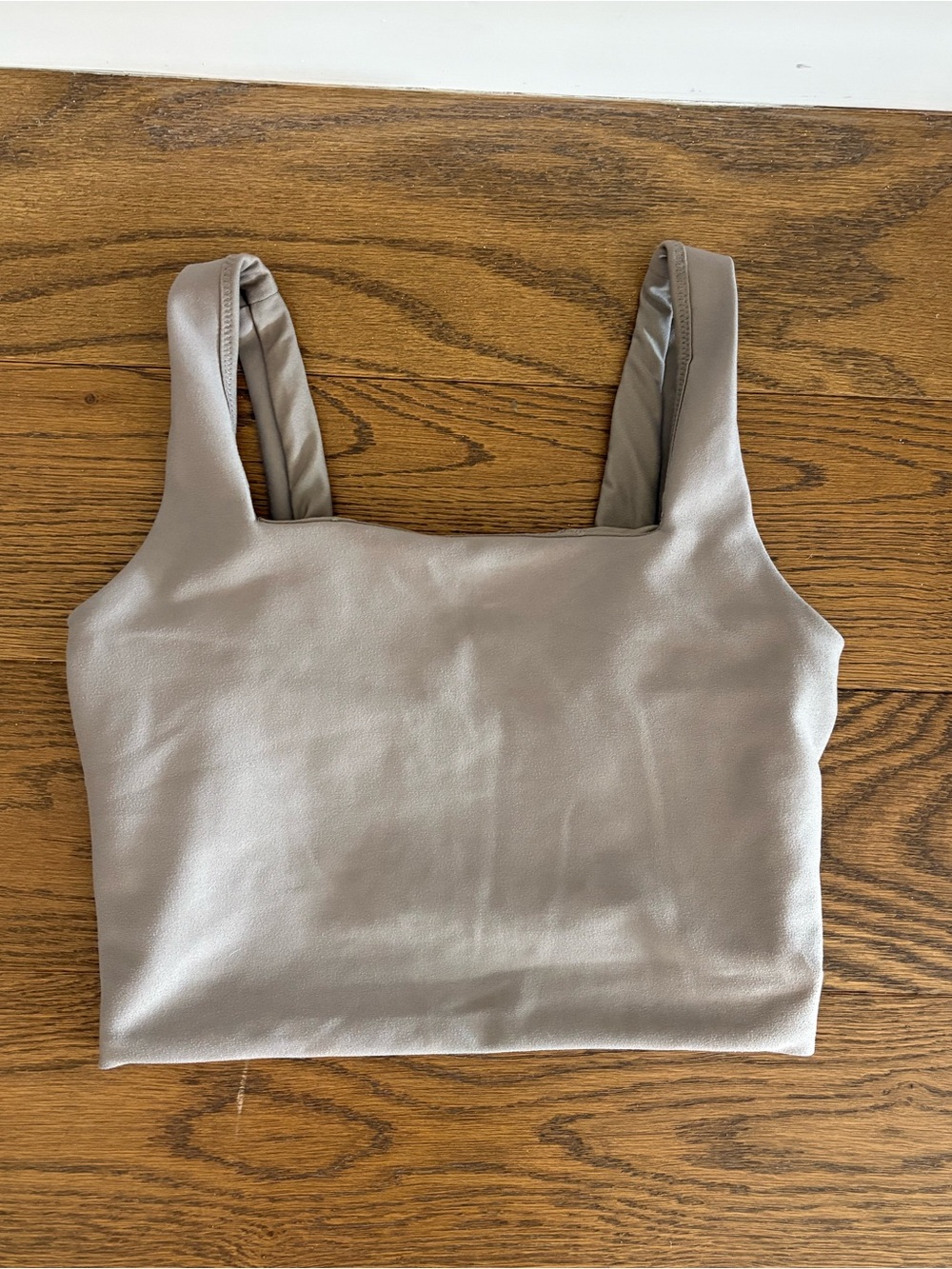 Square-Neck Active Crop Sports Bra - dark tan
